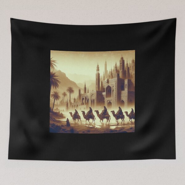 Item preview, Tuareg Nomads on Camelback (Sepia style) designed and sold by PrintAfricanArt.