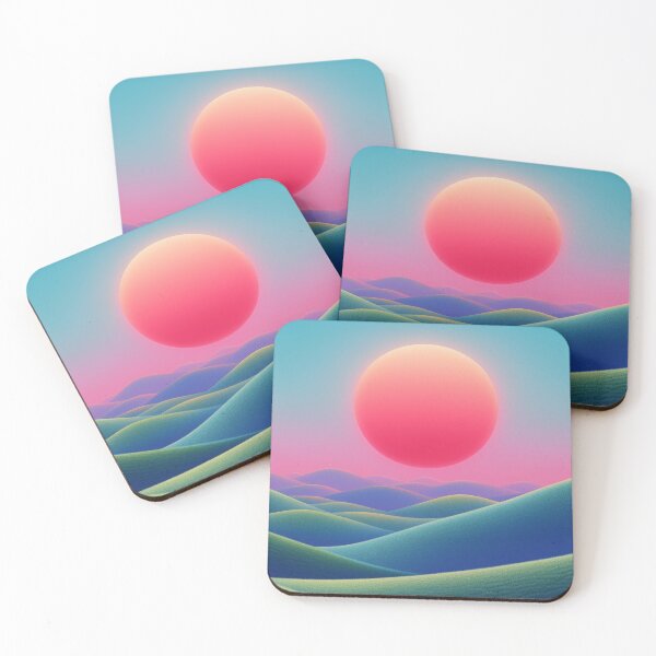 Item preview, Minimalist Pastel Sunset Over Rolling Hills – Serene Gradient Art Print designed and sold by Art of Ngu.