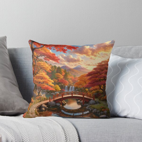 Item preview, Bridge beneath Autumn Maples designed and sold by stableImaginarium.