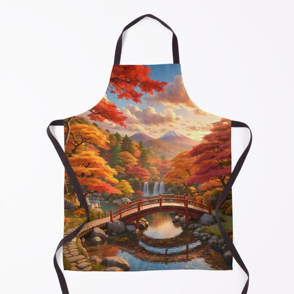 Item preview, Bridge beneath Autumn Maples designed and sold by stableImaginarium.