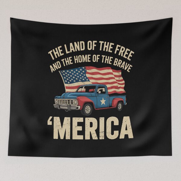 Item preview, vintage Classic Truck Merica American flag usa 4th Of July designed and sold by BakeryDozen.