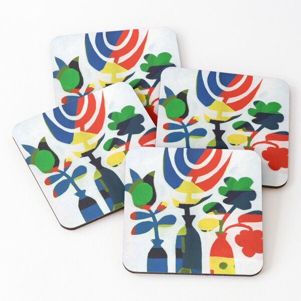 Item preview, Whimsical Midcentury Bottle and Flowers designed and sold by ckpaintshop.