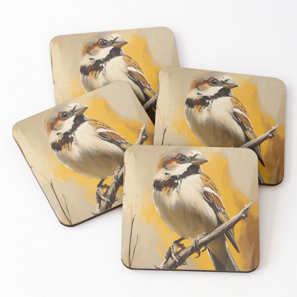 Item preview, Stunning House Sparrow bird Painting for Home & Office designed and sold by LazyOwlStore.