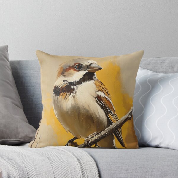 Artikelvorschau, Atemberaubendes Haussperling-Vogelgemälde für Zuhause und Büro entworfen und verkauft von LazyOwlStore.