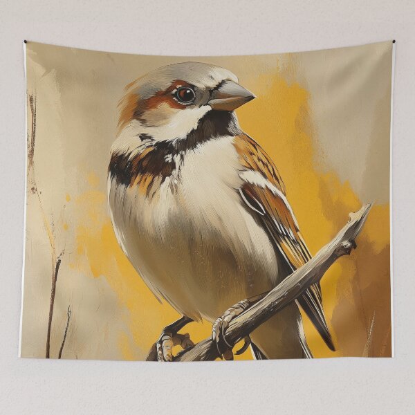 Item preview, Stunning House Sparrow bird Painting for Home & Office designed and sold by LazyOwlStore.