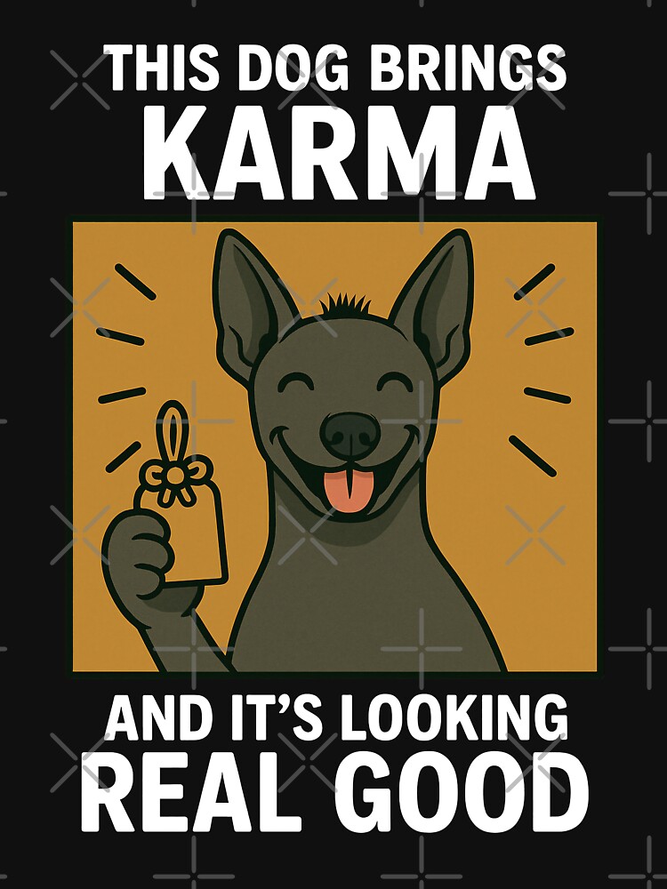 Imagen 7 de 7, Camiseta clásica con la obra Lindo Xoloitzcuintli Xolo Perro del Buen Karma Mamá Papá Suerte Niños, diseñada y vendida por FurryHavenPH.