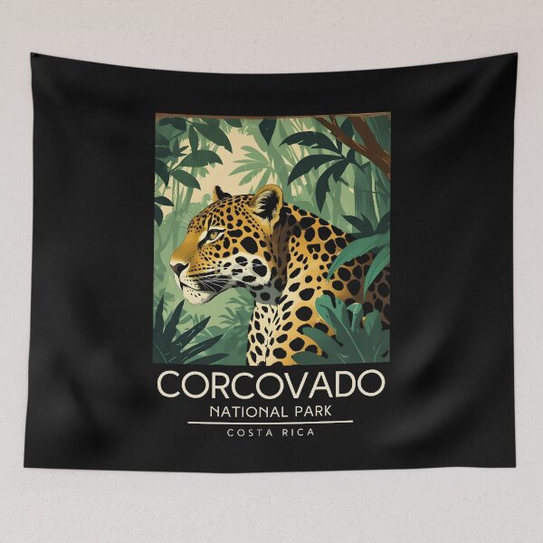 Item preview, A Vintage Illustration of Corcovado National Park - Costa Rica  designed and sold by GoodOldVintage.