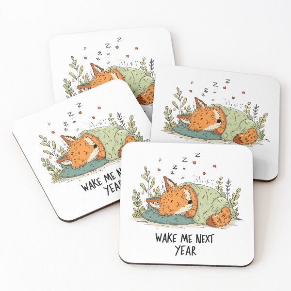 Item preview, cartoon fox lies under blanket with text designed and sold by DadGenX.