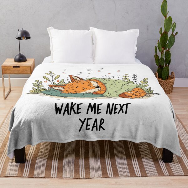 Item preview, cartoon fox lies under blanket with text designed and sold by DadGenX.