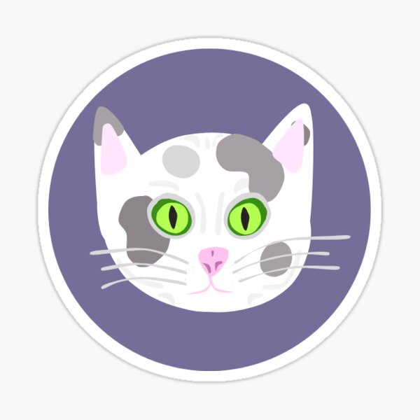 Item preview, Cat - White & Grey Patches designed and sold by Josey Elrod.