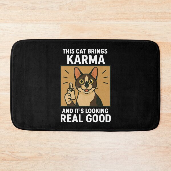 Item preview, Cute Cornish Rex Cat Good Karma Lucky Mom Dad Kids designed and sold by FurryHavenPH.