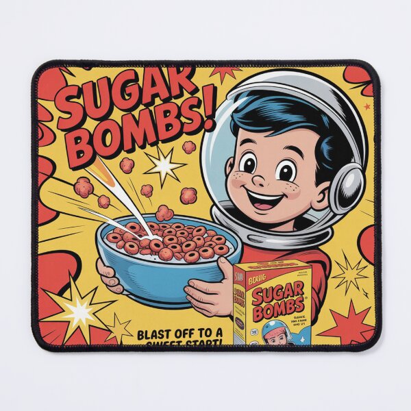 Item preview, Sugar Bombs Cereal Poster – Retro Fallout Style Ad designed and sold by BladVrt.