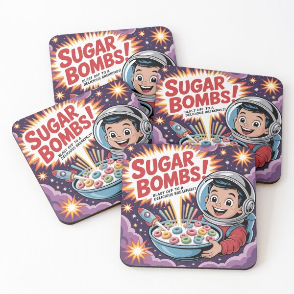 Item preview, Sugar Bombs Cereal Poster – Retro Fallout Style Ad designed and sold by BladVrt.