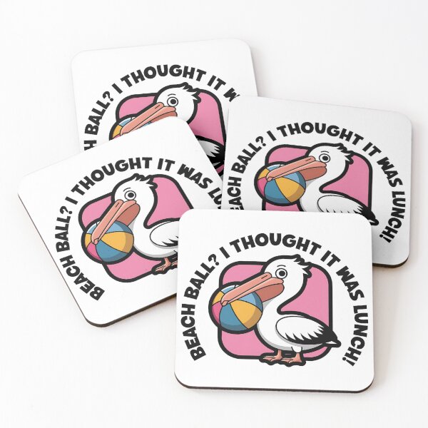 Item preview, Beach Ball? I Thought It Was Lunch! – Funny Pelican Cartoon designed and sold by Fragy72.