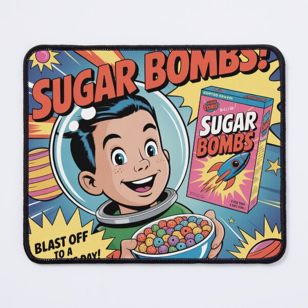 Item preview, Sugar Bombs Cereal Poster – Retro Fallout Style Ad designed and sold by BladVrt.