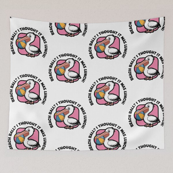 Item preview, Beach Ball? I Thought It Was Lunch! – Funny Pelican Cartoon designed and sold by Fragy72.