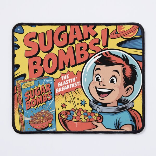 Item preview, Sugar Bombs Cereal Poster – Retro Fallout Style Ad designed and sold by BladVrt.