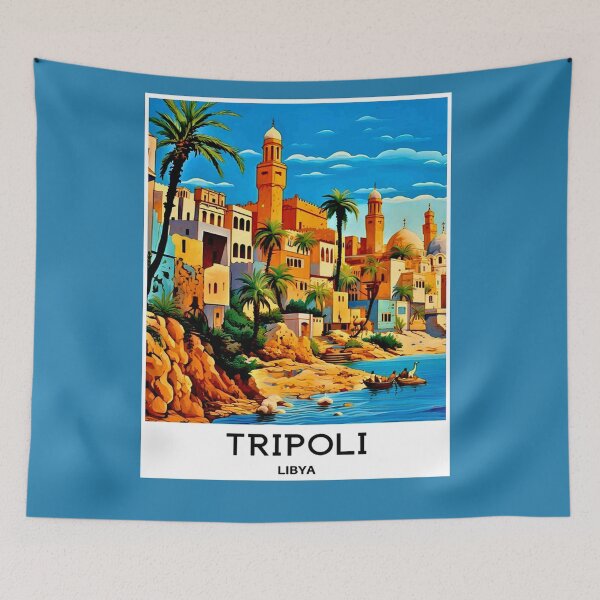 Aperçu de l'œuvre Tripoli Libye : Publicité vintage imprimée sur les voyages et le tourisme créée et vendue par posterbobs.