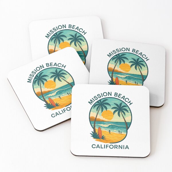 Item preview, Mission Beach California – Summer Coastline Emblem designed and sold by inkNext.