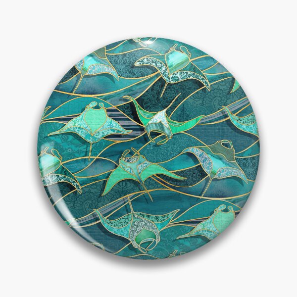 Item preview, Patchwork Manta Rays in Jade and Emerald Green designed and sold by micklyn.