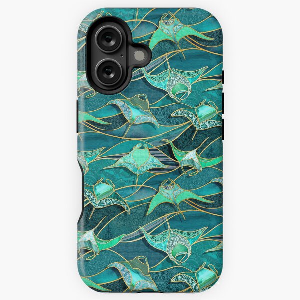 Item preview, Raies Manta Patchwork en Jade et Vert Émeraude designed and sold by micklyn.