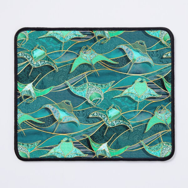 Item preview, Patchwork Manta Rays in Jade and Emerald Green designed and sold by micklyn.