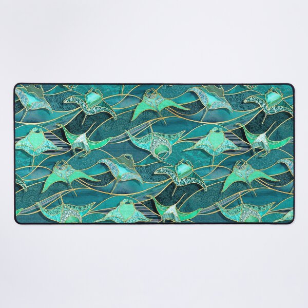 Item preview, Patchwork Manta Rays in Jade and Emerald Green designed and sold by micklyn.