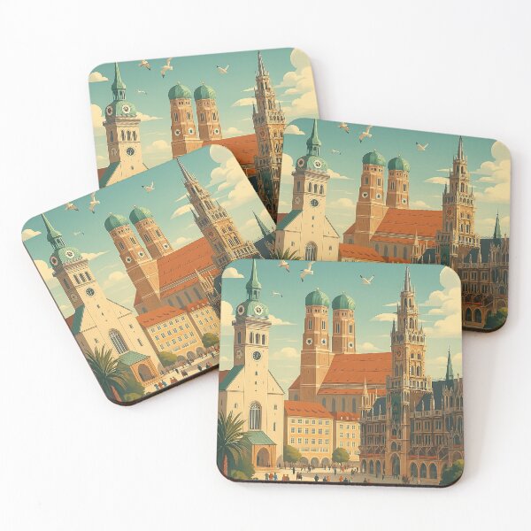 Item preview, Greetings from MUNICH Germany - Modern Colorful City View designed and sold by Earth Celebration Designs.