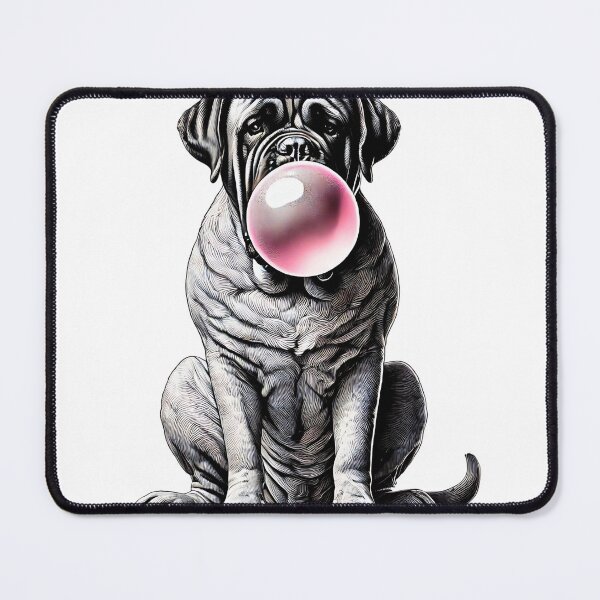Item preview, Funny Mastiff Bubble Gum Vintage Dog Mom Dad designed and sold by Kimberley King Art King Art.