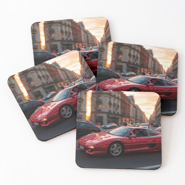 Item preview, Red Sports Car Cruising City at Sunset designed and sold by CarRends.