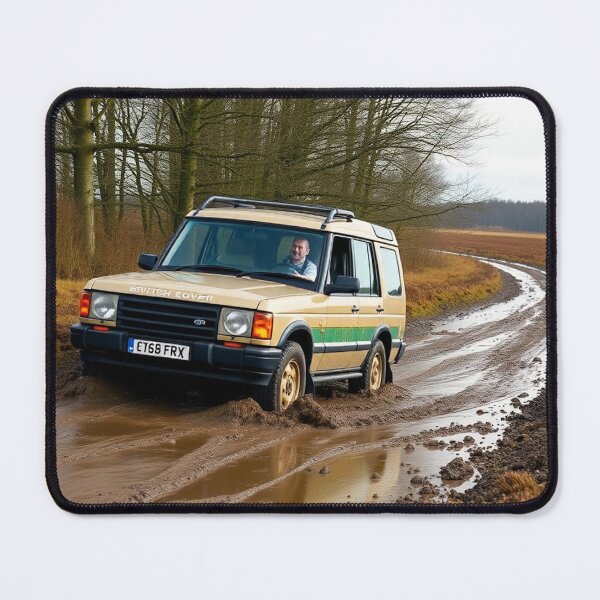 Item preview, Tan SUV Tackling Muddy Trail designed and sold by CarRends.