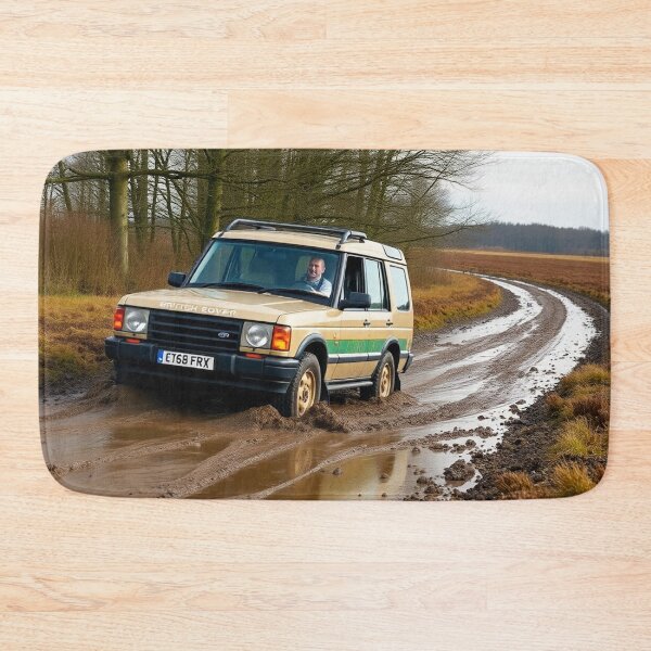 Item preview, Tan SUV Tackling Muddy Trail designed and sold by CarRends.