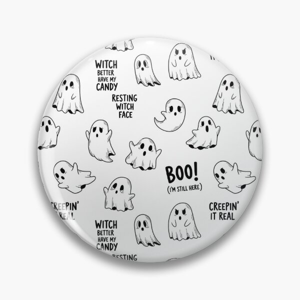 Item preview, Funny Ghost Halloween Pattern – Cute & Spooky Seamless Design designed and sold by PrintandJoy.