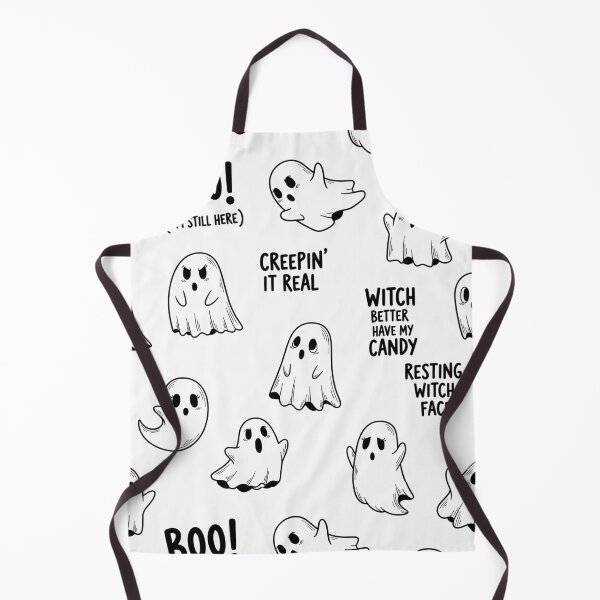 Item preview, Funny Ghost Halloween Pattern – Cute & Spooky Seamless Design designed and sold by PrintandJoy.