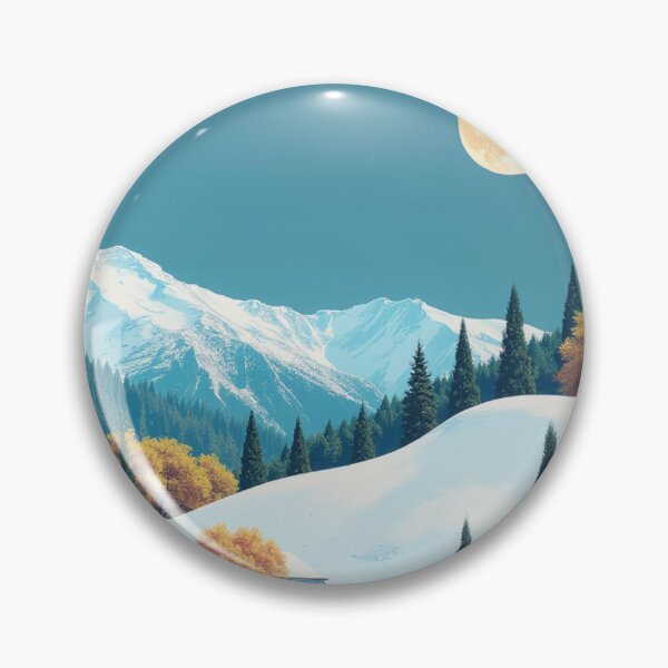 Item preview, Snowy Mountain Cabin Under Full Moon designed and sold by Fikuall.