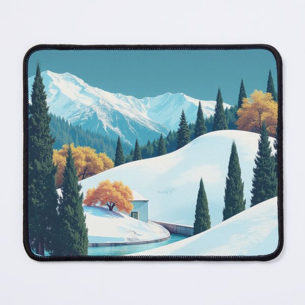 Item preview, Snowy Mountain Cabin Under Full Moon designed and sold by Fikuall.