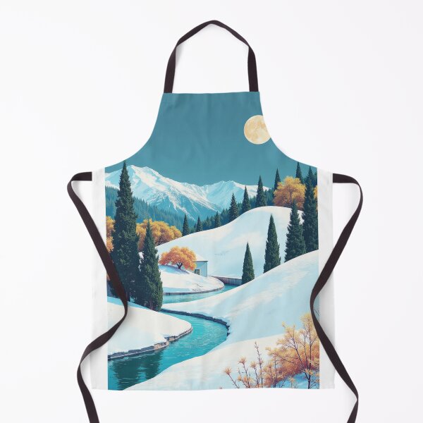 Item preview, Snowy Mountain Cabin Under Full Moon designed and sold by Fikuall.