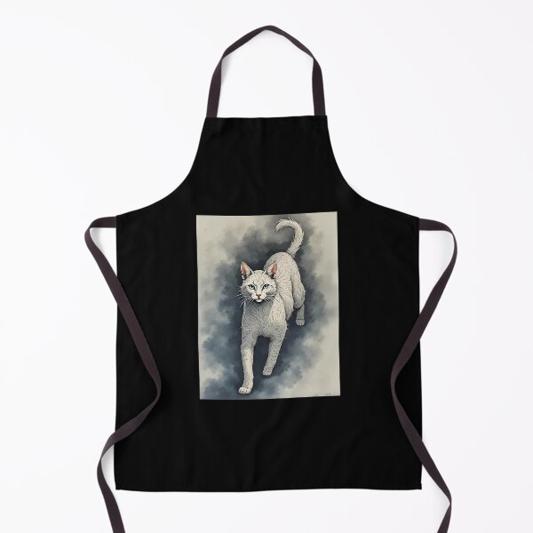 Item preview, White Cat in a Chinese Ink Drawing Style designed and sold by Marymarice.