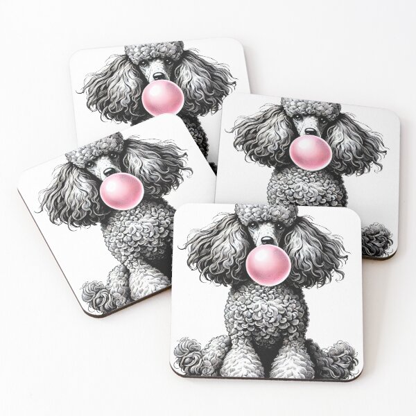 Item preview, Funny Poodle Bubble Gum Vintage Dog Mom Dad designed and sold by Kimberley King Art  King Art.