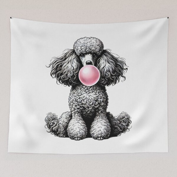 Item preview, Funny Poodle Bubble Gum Vintage Dog Mom Dad designed and sold by Kimberley King Art  King Art.