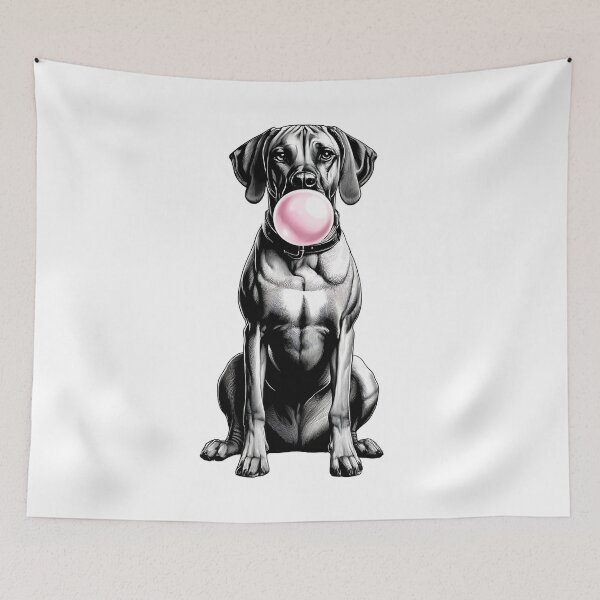 Item preview, Funny Rhodesian Ridgeback Bubble Gum Vintage Dog Mom Dad designed and sold by Kimberley King Art  King Art.