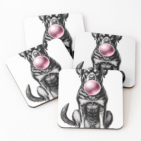 Item preview, Funny Rottweiler Bubble Gum Vintage Dog Mom Dad designed and sold by Kimberley King Art  King Art.