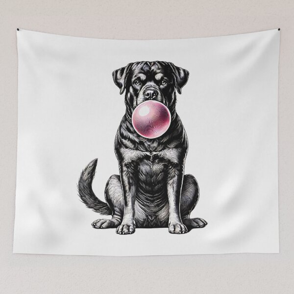 Item preview, Funny Rottweiler Bubble Gum Vintage Dog Mom Dad designed and sold by Kimberley King Art  King Art.