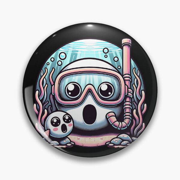 Item preview, Kawaii Diver Shock – Cute Underwater Snorkel Scene designed and sold by Fragy72.