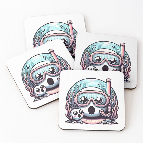Item preview, Kawaii Diver Shock – Cute Underwater Snorkel Scene designed and sold by Fragy72.