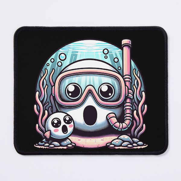 Item preview, Kawaii Diver Shock – Cute Underwater Snorkel Scene designed and sold by Fragy72.