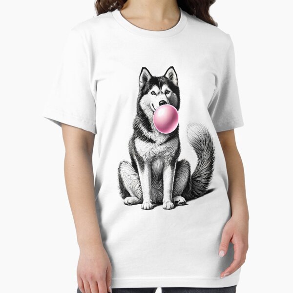 Item preview, Funny Siberian Husky Bubble Gum Vintage Dog Mom Dad designed and sold by Kimberley King Art  King Art.