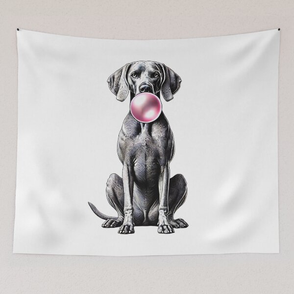 Item preview, Funny Weimaraner Bubble Gum Vintage Dog Mom Dad designed and sold by Kimberley King Art  King Art.