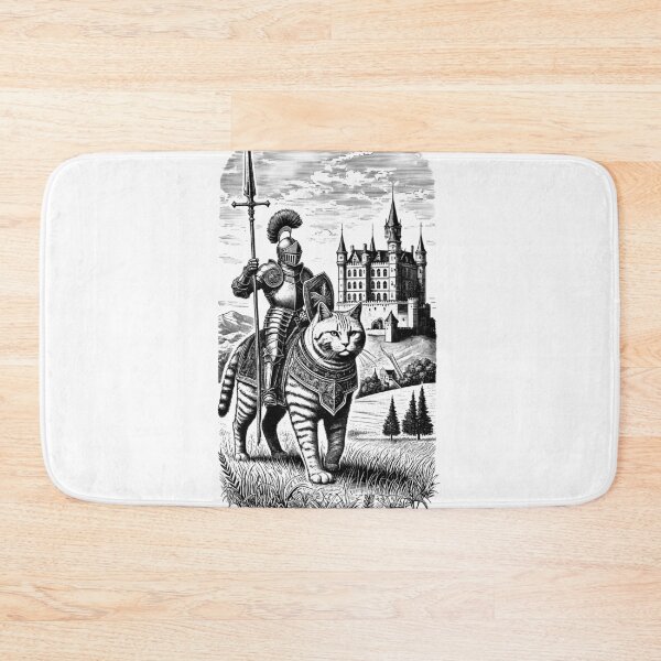 Item preview, Knight Cat Rider Vintage Retro Dark Art Medieval Cat Fairycore designed and sold by Kimberley King Art  King Art.