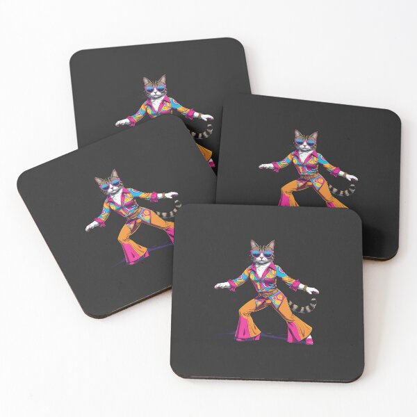 Item preview, Disco Cat with Glitter Shades – Funky 70s Dance Style Cartoon designed and sold by ColorSplash123.